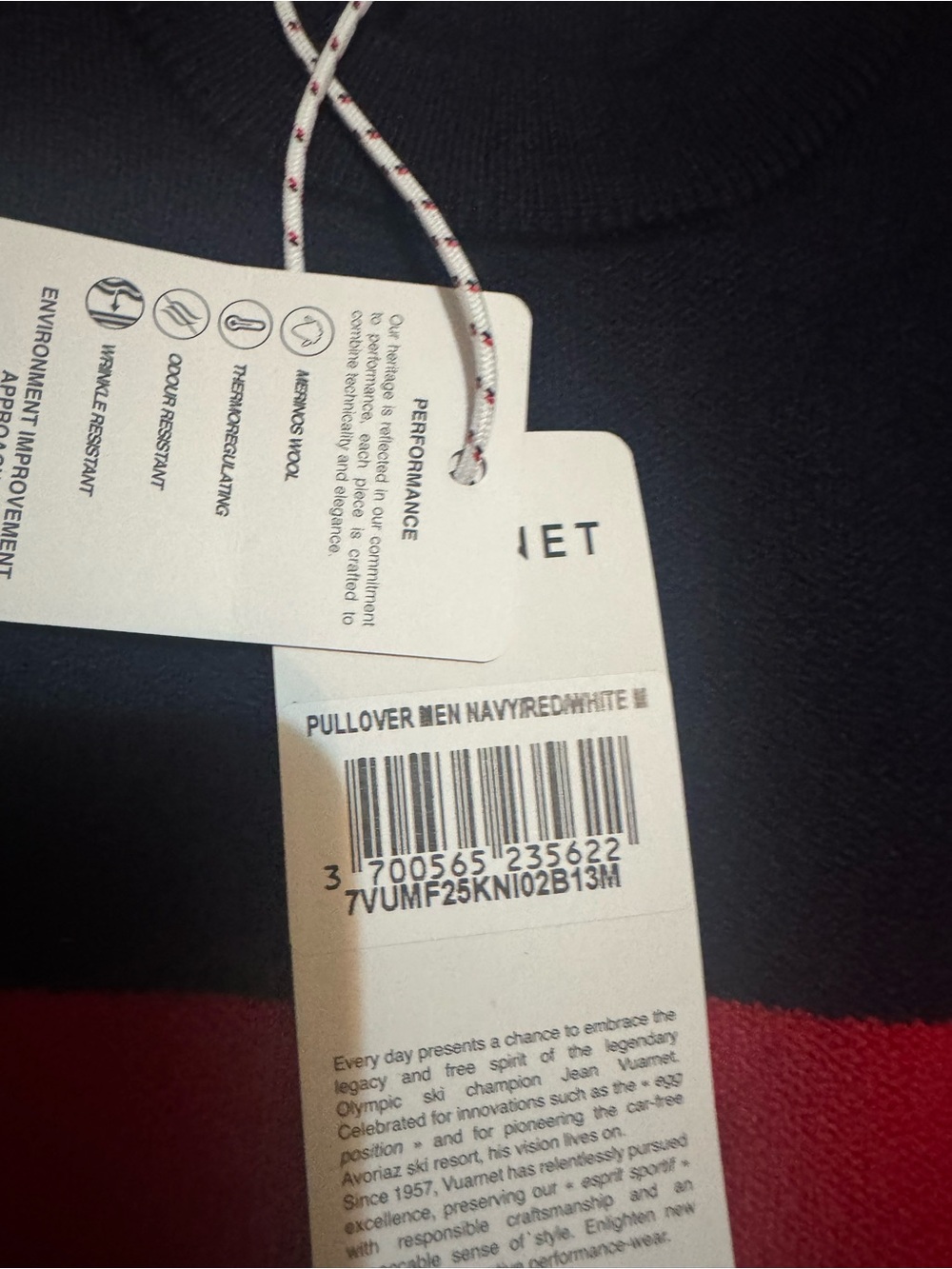 VUARNET NAVY/RED MEN'S RACING PULLOVER - Picture 3 of 6